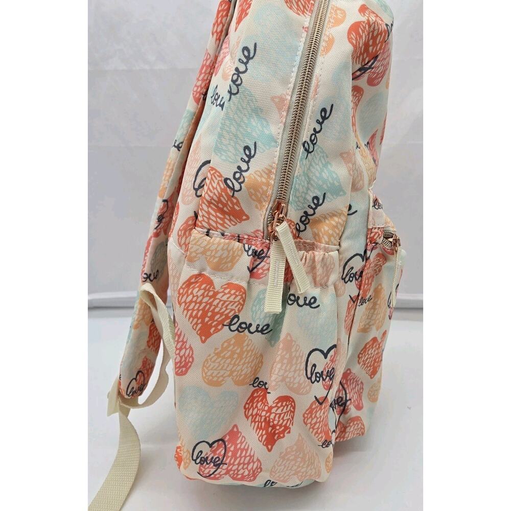 WHATS NEXT BRAND Backpack LOVE HEARTS Watercolor Pastels NEW 11x16" Lined School - Picture 4 of 9